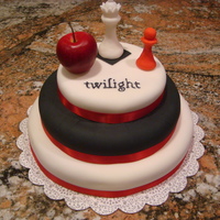 Twilight Cake For Teenager This was my first attempt at a fondant cake. Very happy with it!! My husband actually sculpted the chess pieces out of fondant for me and I...