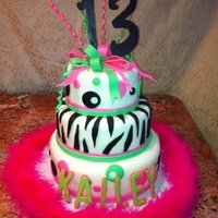 Funky Neon Cake My client came to me with a picture of a 2 tier cake that she loved. I recreated the cake, incorporating the third tier. I am the decorator...