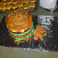 Hamburger Cake Another Hamburger Cake! This was the easiest cake I have made yet! I made everything last night...it was for a co-worker who is retireing...