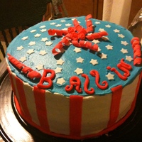 4Th Of July Cook Off This cake was for a BBQ cook-off team that I sponsor...the teams name is B-All-IN...It was a 10' vanilla with strawvberry cream cheese...