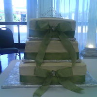 Quincenera Cake BC and green ribbon....don;t remember the flavors...TFL