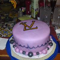 Birthday Cake This was not my best job...but...I just got my airbrush machine on friday and I had to try it out. One of my friends had a belated birthday...