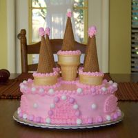 My First Cake I made this cake for the daughter of a friend. It is funfetti with strawberry flavored buttercream.