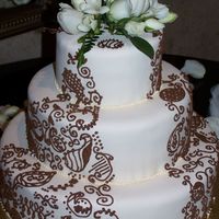 Henna-Ish Pattern Wedding Cake 