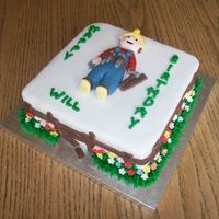 Bob The Builder Maderia cake covered in Sugarpaste