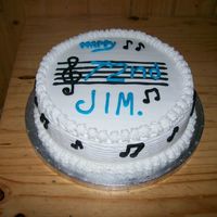 Musical Note Maderia cake covered with Sugarpaste and Royal Icing