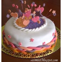 Birthday Cake I made this cake for my a very close friend. It has white cream and cranbarries. Figures are made by sugarpaste again from 1 day ago. I...