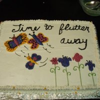Butterflies A going away cake done for a coworker done with buttercreme