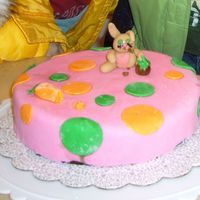 Crazy Chocoholic Bunny This was my first fondant covered cake ever! It was for my slumber party.This was Chocolate cake.