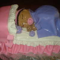 Baby With Bed vanilla cake w vanilla buttercream