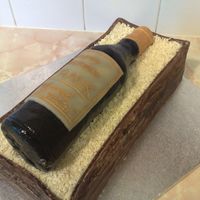 Wine Bottle Cake here is my version of the wine bottle cake. thanks to everyone who has made it before me and been an inspiration. the box part of the cake...