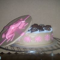 Box Of Chocolates Cake made to look like box of chocolates with cake balls on top as chocolates for friend's 30th birthday. Lid was cardboard covered in...