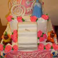 Cinderella b/c roses and everything is made of gum paste and fondant, except Cinderella who is store bought