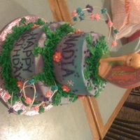 Tinkerbelle I made this cake for my niece. It was cover in pear luster dust, which in the light looked like pixie dust. Perfect sparkle for a...