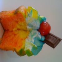 Rainbow Cupcakes I made these cupcakes for my son's class. The kids thought it was cool that the cake was different colors inside.