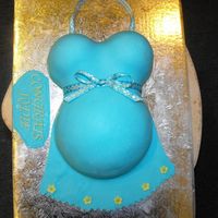 Another Belly Cake Belly Cake made for a small shower, hence no base cake.half of the Sports ball pan and mini wonder mold pans.