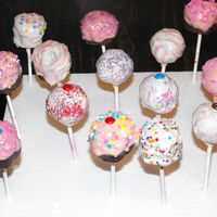 Cake Pops Made these with my 7yr old daughter...was alot of fun!Thanks Bakerella for the inspiration!