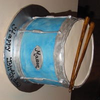 Drum Cake Buttercream with fondant accents.