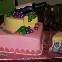 Gouda Love This cake was done for a Wine and Cheese themed bridal shower that was having shades of pink and white decorations. The lady wanted them...