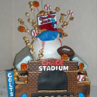 "chace" Stadium This cake was made for an all sports theme babyshower. The parents were huge Indianapolis Colts Fans and the client wanted to surprise them...
