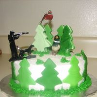 Camping And Pheasant Hunting My client wanted a cake that represented hunting pheasant and their camping trip, so this is what I came up with.