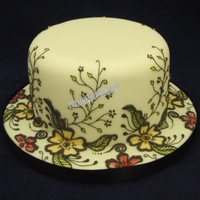 Modern Piped Cake Modern piped cakefondant covered cake - all work royal icing