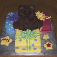 Newborn Cake Wilton website teddy bear cake I made for my nieces new baby boy.