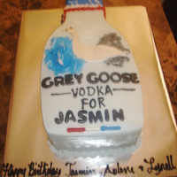 Grey Goose 9x13 cut out, BC icing, fondant goose. TFL