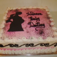 Silhouette 12x12 wite cake, BC icing, fondant silhouette. TFL