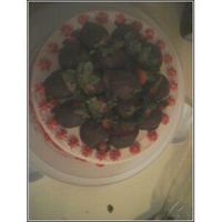 Strawberry Cake Top View 