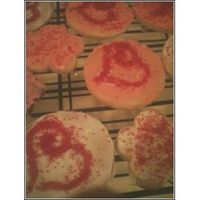 Valentine Cookies 1st attempt on sugar cookies. Made 300 for my nephews school and daycare. The first 100 came out pretty good but after that I got tired. I...