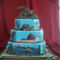 Oregon State Fair 2009 Oregon State Fair Birthday Cake Competition for Oregon's 150th Birthday. Bas Relief Scenes from Oregon