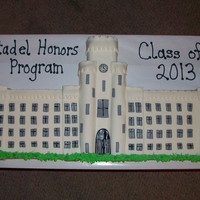 Citadel Honors Graduation Cake This cake is approximately 3 feet by 18 inches. It is covered in buttercream and fondant. It was made for a high school graduation for a...