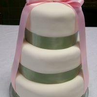 Sweet 16 This cake is a 6", 8", and 10" round 3 tier cake covered in buttercream and fondant. Then I added some ribbon to match the...