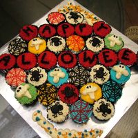 Halloween 2008 Baked lemon cheese mini cupcakes. All decoration done with buttercream.