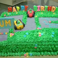 May Double Orange cake topped with buttercream. All decorations made from gumpaste.