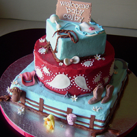 Western Baby Shower Thanks to joy5678 & aine2 for inspiration! Cake was wasc covered in buttercream with fondant accents.