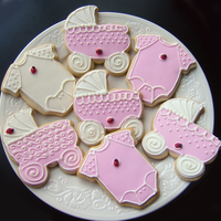Baby Shower Cookies NFSC with royal icing. These were used for favors.
