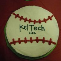 Giant Baseball Cookie this is a 12" baseball cookie cake, i used the wilton pan. it is covered in buttercream. i make 2 for my son's end of season...