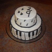 Musical Birthday I This cake was for my musical brother-in-law's birthday. It's all buttercream, and the bottom is 10'', and the top is 8...