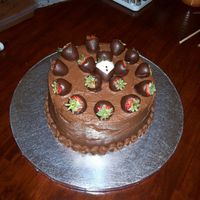 First Groom's Cake Here is my first Grooms Cake. Again....lots of lessons learned on this one. First and foremost is don't get Strawberries from Publix!...