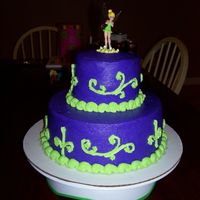 Tinkerbell Cake This is all buttercream. I was experiamenting with color paste.....