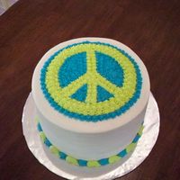 11Th Bday Cake This is a Peace cake I made for my daughters 11th bday.