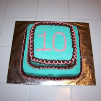 10Th Bday Cake This is the cake I made for my daughters 10th Bday. The color inspiration came from her bedroom comforter set. Its all buttercream icing...
