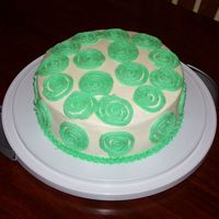 Green Spirals Buttercream with green spirals. Something new I tried....still needs to be perfected though.