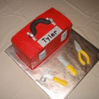 Toolbox And Tools My 4rth cake. It's getting easier, but still taking one crazy amount of time to complete a cake. Tool box decorations made with...