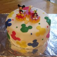 Mickey Mouse Clubhouse Cake This is Madison's 2nd Birthday cake that I made for her. She is mesmerized by Mickey Mouse Clubhouse. I bought the topper from a party...