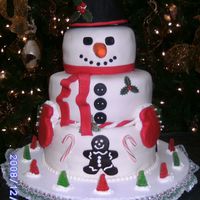 Snowman Cake My daughter and I made this cake for her office - inspiration from a very similar cake here on CC. Bottom tier was marble cake, middle tier...