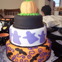 Tribute To The Great Pumpkin All fondate. Pumpkin on top was made with wilton pumpkin pan. I was trying to make the halloween cake in the wilton year book, but...