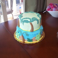 Jungle Theme My friend wanted a jungle themed baby shower cake and this is what I came up with. BC with fondant accents.